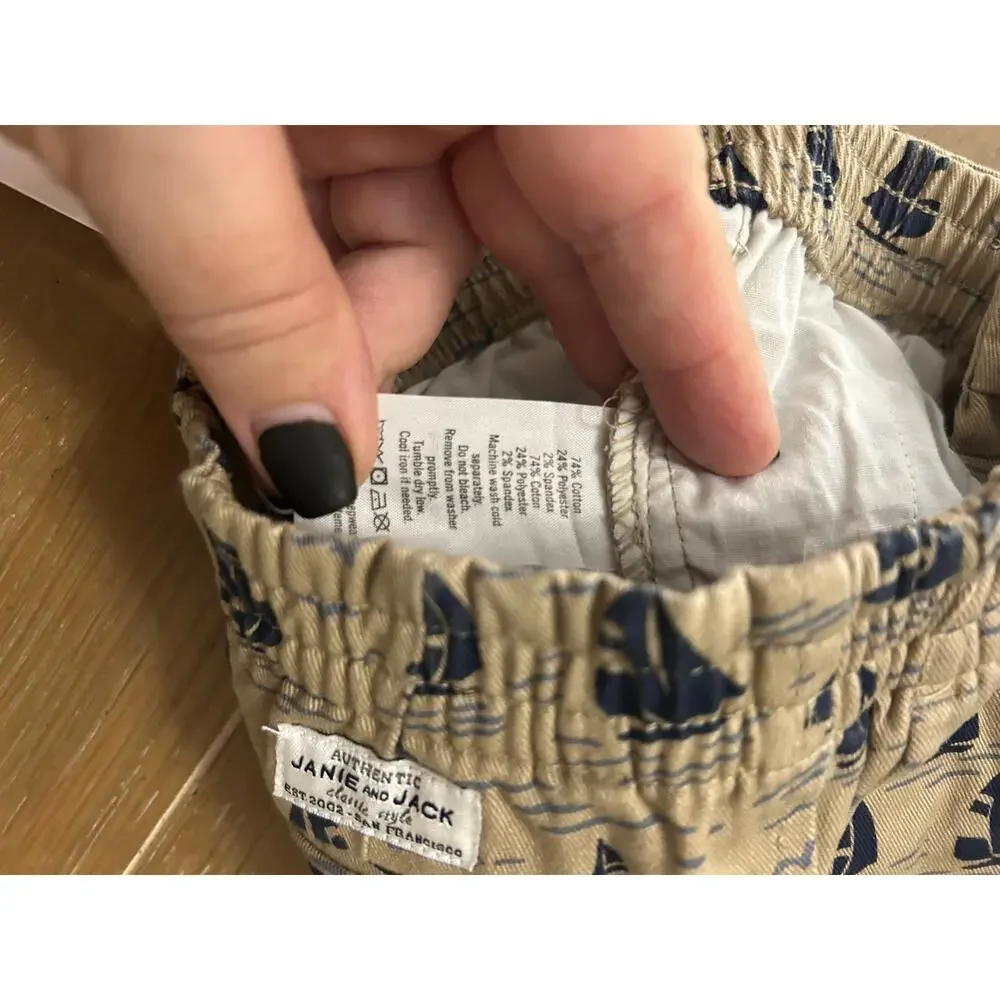 NWT Janie and Jack Boys 6-12 sail boat shorts